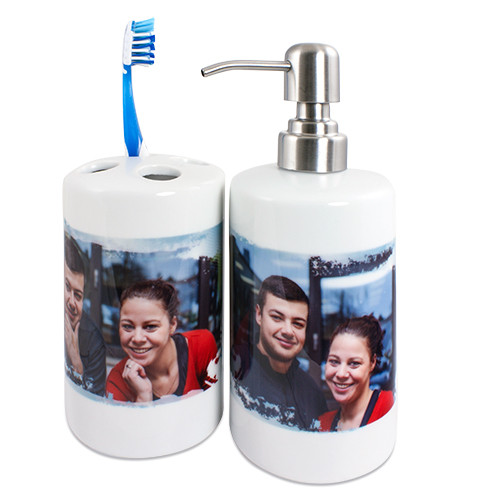 Distributeur de savon & support brosse à dent